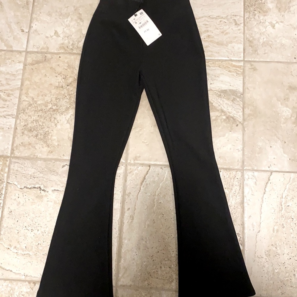 Zara Black Flare Stretch Pants